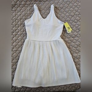 White Kids Pleated Dress For Tennis/Pickleball